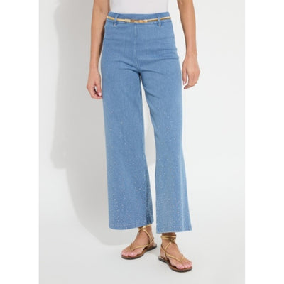 Lysse - Womens Erin Crystal Embellished Wide Leg Denim