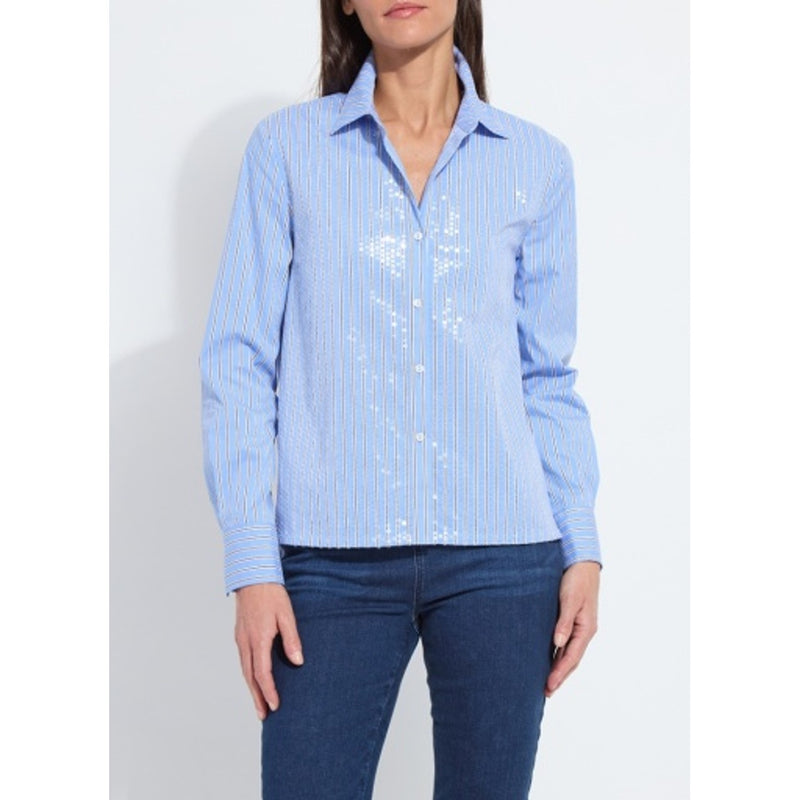 Lysse - Womens Mila Sequin Stretch Shirting