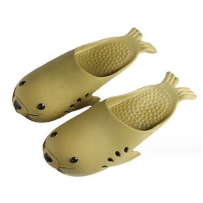 Oooh Yeah - Unisex Sea Lion Olive Silly Slides- Unisex