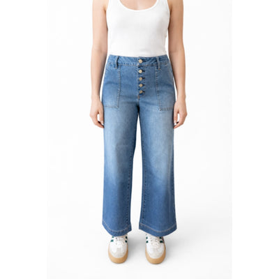 1822 Denim - Womens 30" Utility Wide Leg Jean with Exposed Shanks