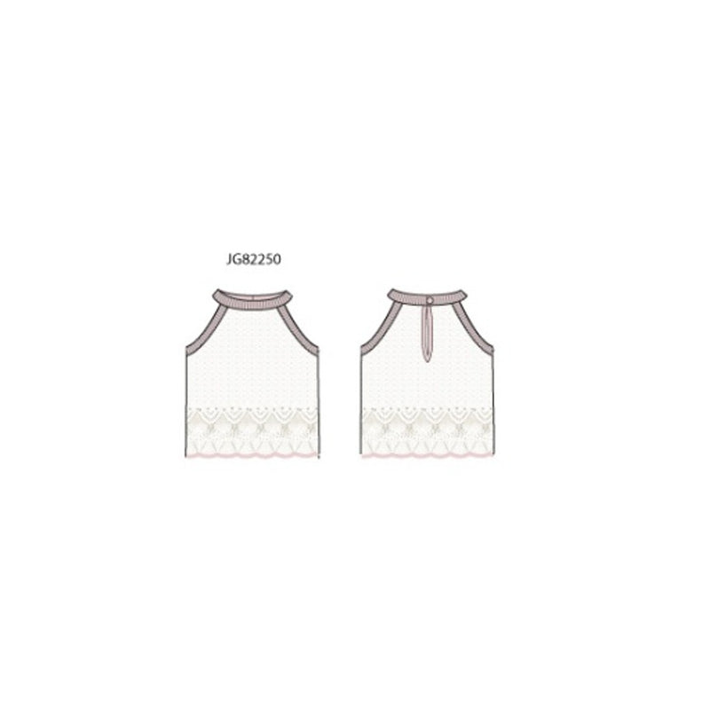 Janie and Jack - Girls S X Wht Halter Pntl Swtr Top Sm2