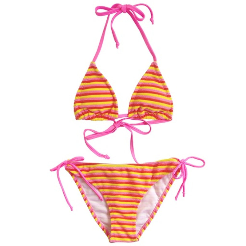 Snapper Rock - Girls Glow Burst Stripe Triangle Bikini