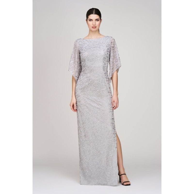 JS Collections - Womens Camile Flutter Column Gown