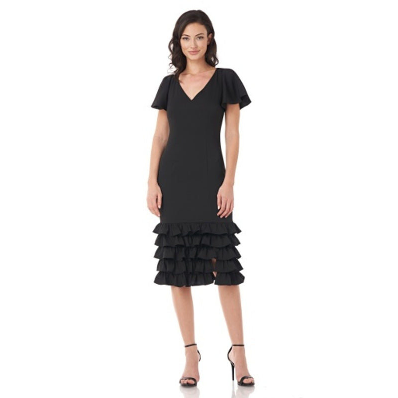 JS Collections - Womens Flutter Sleeve Cocktail Dress