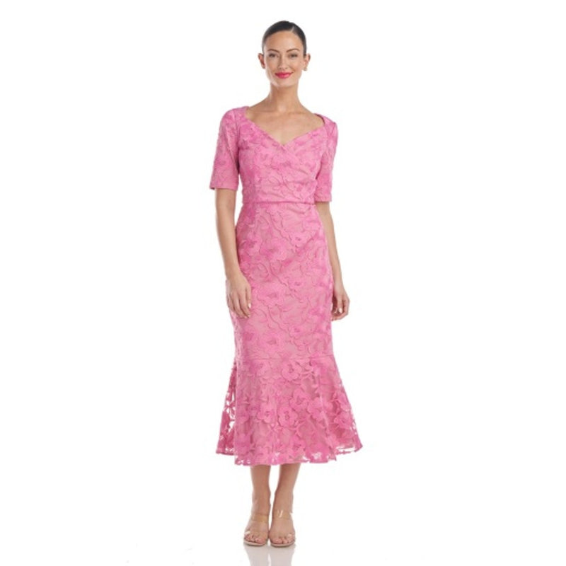 JS Collections - Womens Alicia Elbow Sleeve Tea Dress