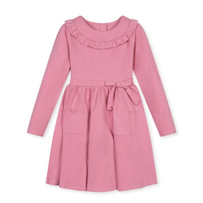 Hope & Henry - Girls Organic Ruffle Neck Knit Dress