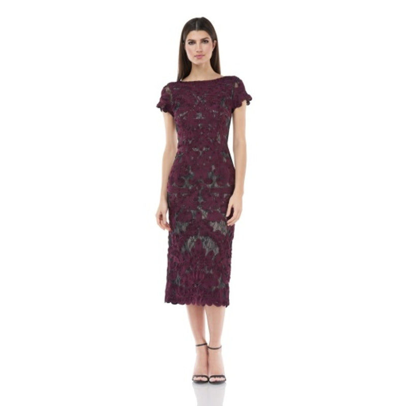 JS Collections - Womens Two-Tone Soutache Midi - Raisin Black
