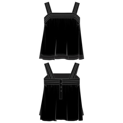 Liverpool Los Angeles - Womens Slvlss Woven Top with Pintuck Straps