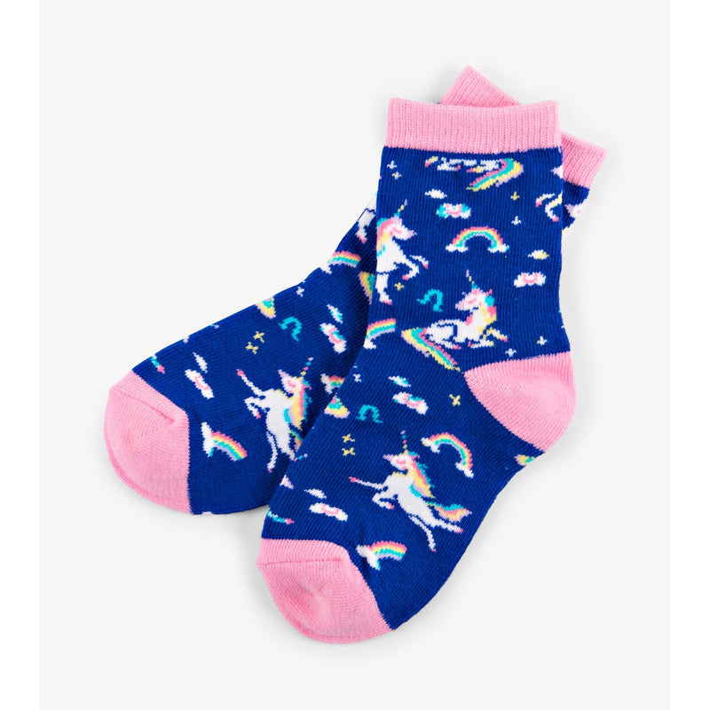 Little Blue House - Rainbow Unicorns Kids Crew Socks