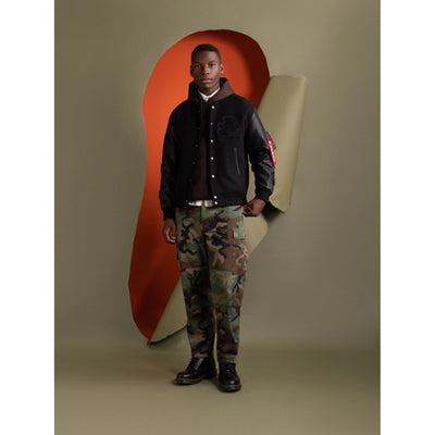Alpha Industries - Mens Leather Ma-1 Varsity