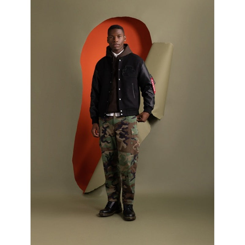 Alpha Industries - Mens Leather Ma-1 Varsity