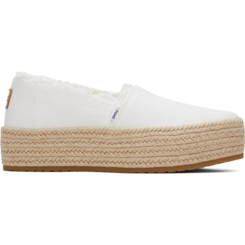 TOMS - Womens Valencia Espadrille - White Canvas/Fray