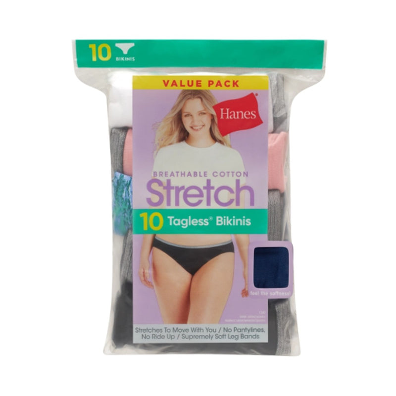 Hanes - Womens Stretch Cotton Bikini Underwear 10-Pack