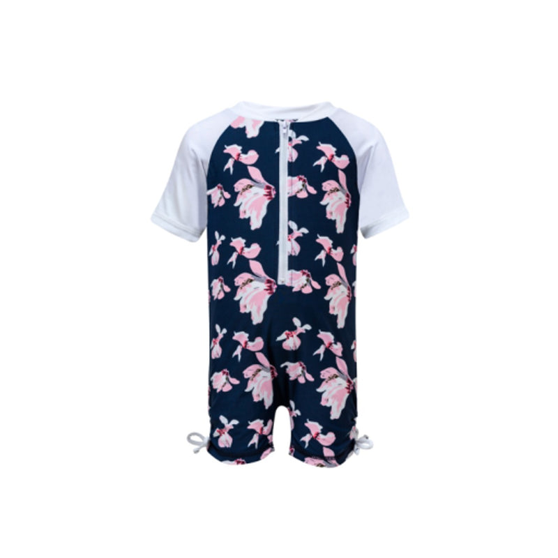 Snapper Rock - Baby Navy Orchid Short Sleeve Sunsuit