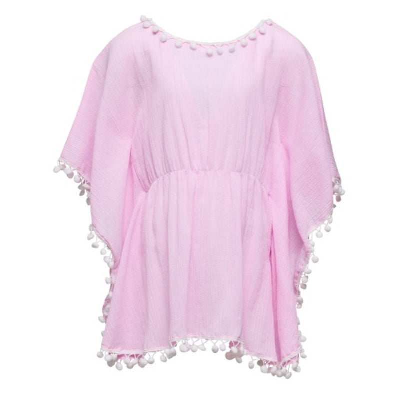 Snapper Rock - Girls Pink Sherbet Pom Pom Cover Up