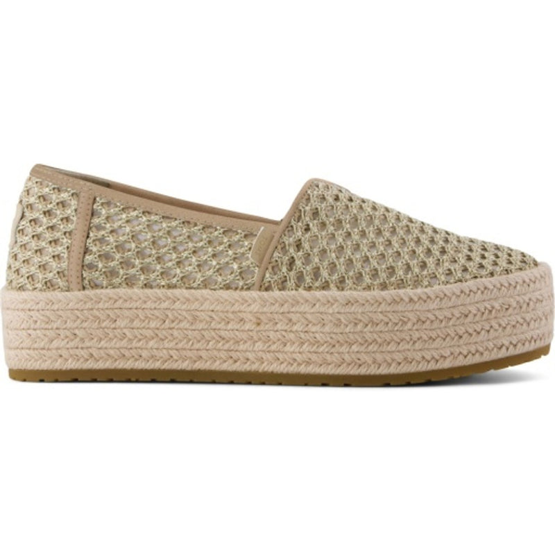 TOMS - Womens Valencia Espadrille - Champagne Metallic Lattice