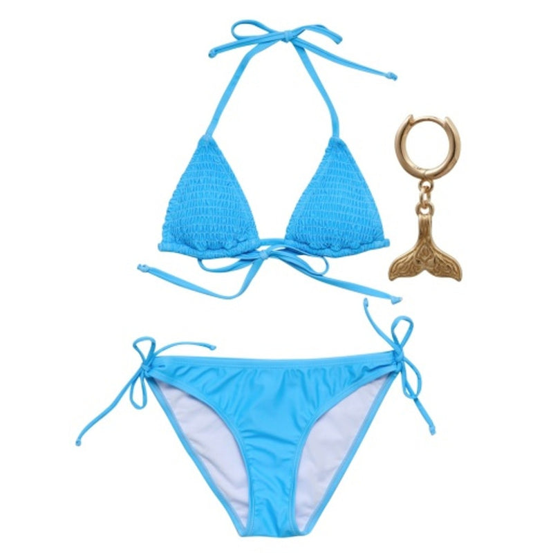 Snapper Rock - Girls Oceano Teen Recycled Shirred Triangle Bikini