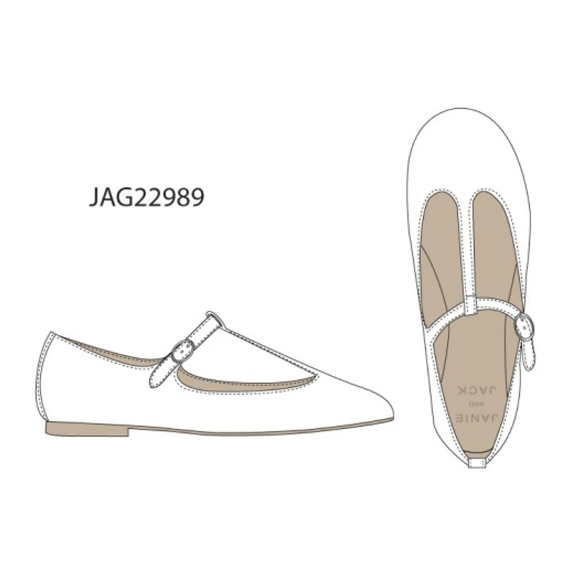 Janie and Jack - Kids G Wht Mary Jane Flat E1 Sb1