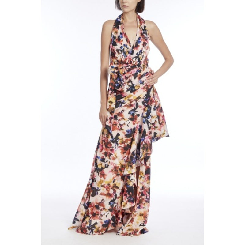 Badgley Mischka - Womens Print Draped Halter