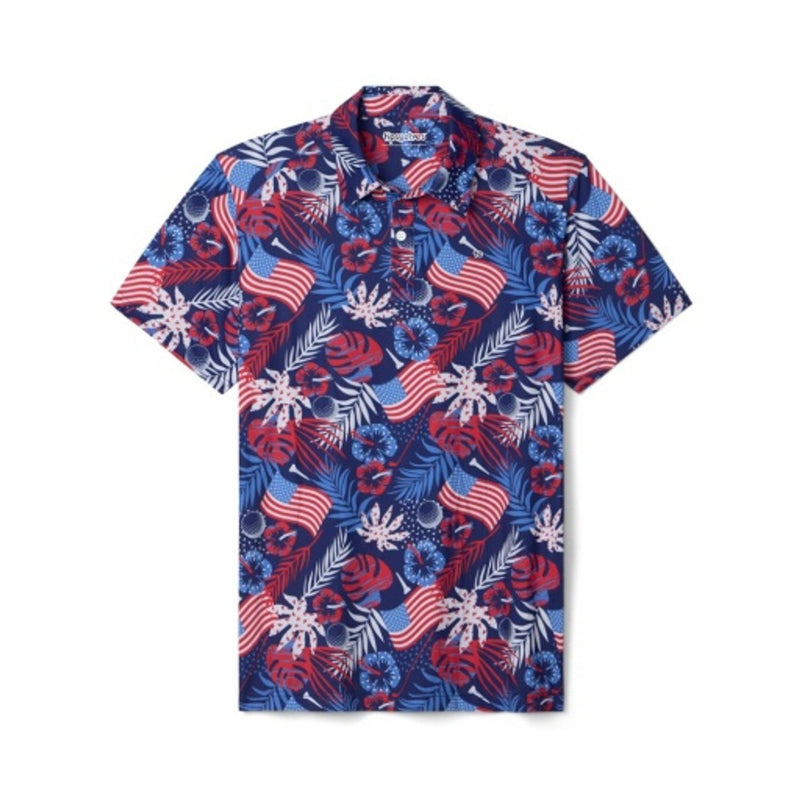 Tipsy Elves - Mens Patriotic Paradise Golf Polo