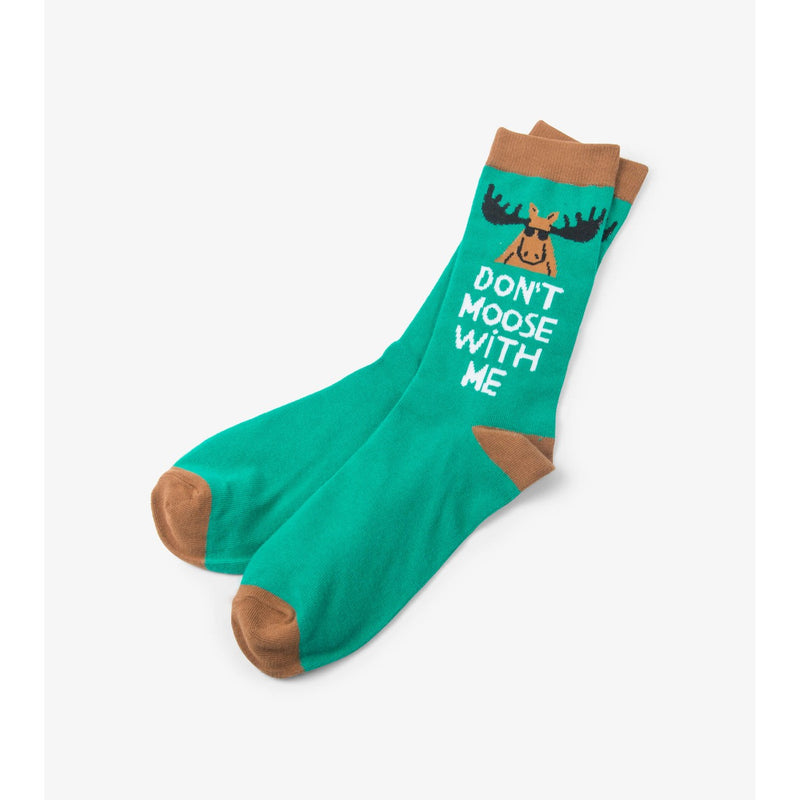 Little Blue House - Don't Moose with Me Mens Crew Socks