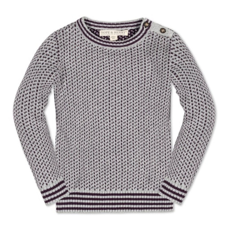 Hope & Henry - Boys Organic Intarsia Crew Neck Sweater