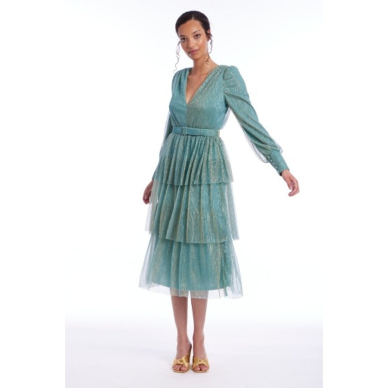 Badgley Mischka - Womens 3 Tiers Long Slv