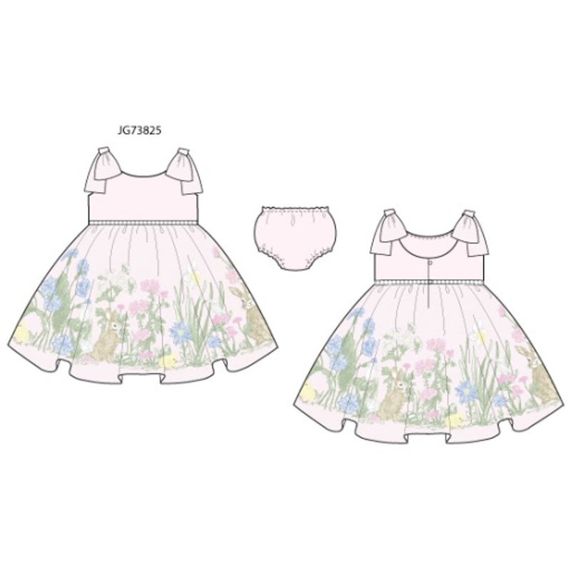 Janie and Jack - Girls with Pnk Bnny Brdr Dress E1