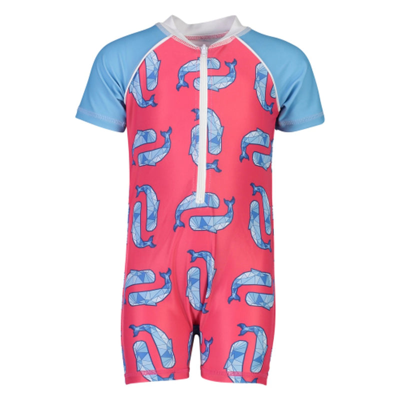 Snapper Rock - Baby Geo Whale Short Sleeve Sunsuit