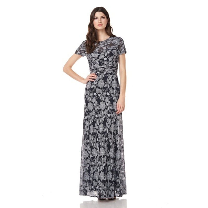 JS Collections - Womens Illusion Lace Aline Gown