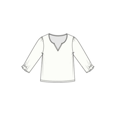 Liverpool Los Angeles - Womens Short Sleeve Notch Knit Top