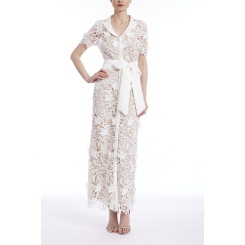 Badgley Mischka - Womens Lace Shirt Dress