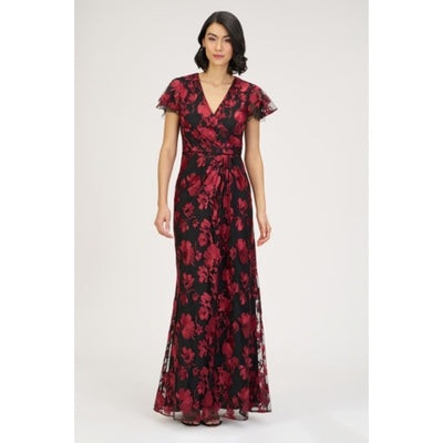 JS Collections - Womens Fauna V-Neckline Gown