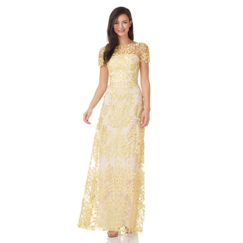 JS Collections - Womens 3d Floral Gown