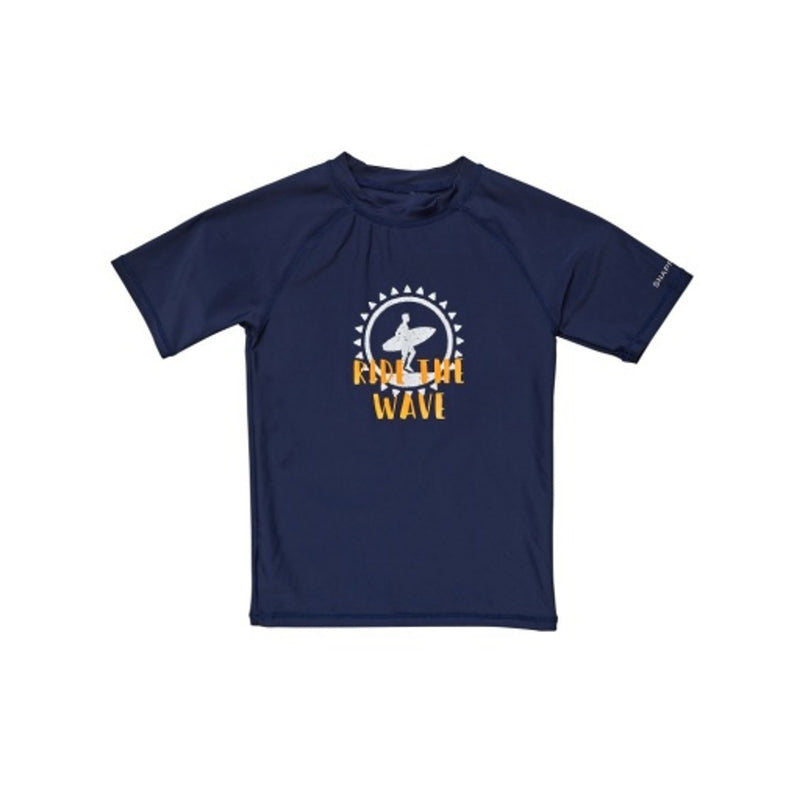 Snapper Rock - Boys Ride the Wave Navy Short Sleeve Rash Top