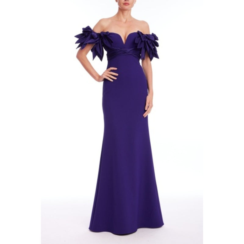 Badgley Mischka - Womens Off Shld Bow Gown