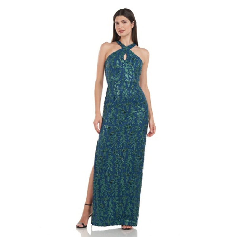 JS Collections - Womens Rebecca Keyhole Column Gown