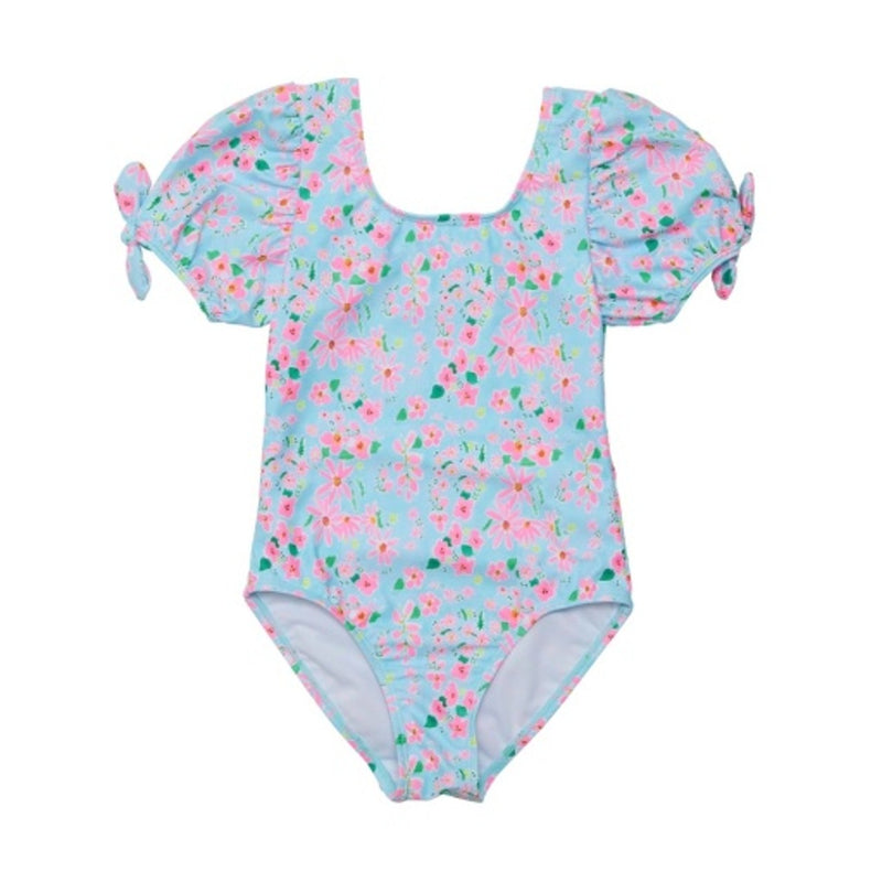 Snapper Rock - Girls Daisy Chain Puff Sleeve Surf Suit