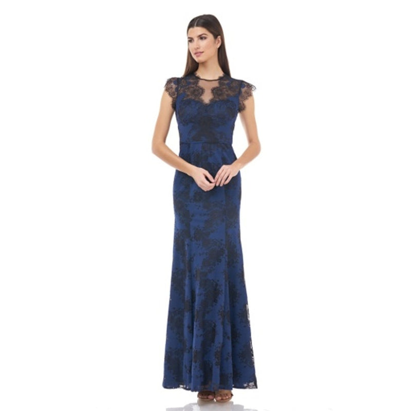 JS Collections - Womens Panel Lace Mermaid Gown
