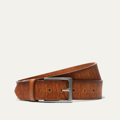 WILL Leather Goods - Mens Wood Grain Embossed Belt