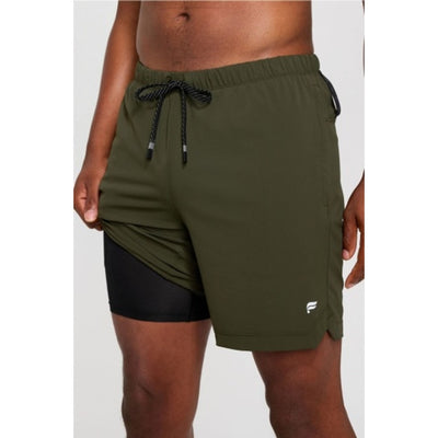 Fabletics - Mens the 7" One Short (Lined) - Dark Olive