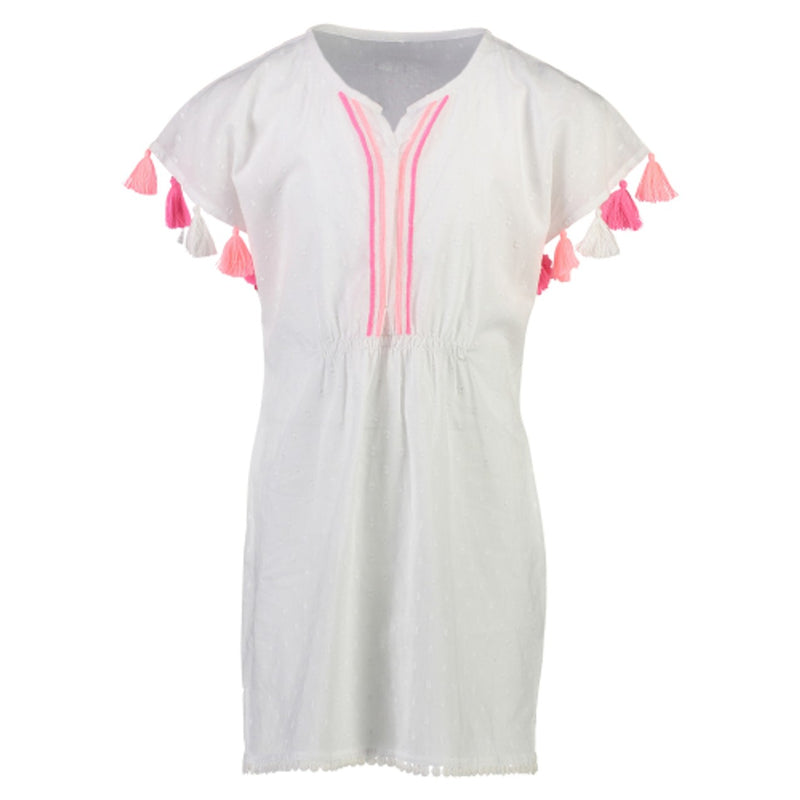 Snapper Rock - Girls White Neon Tassel Kaftan