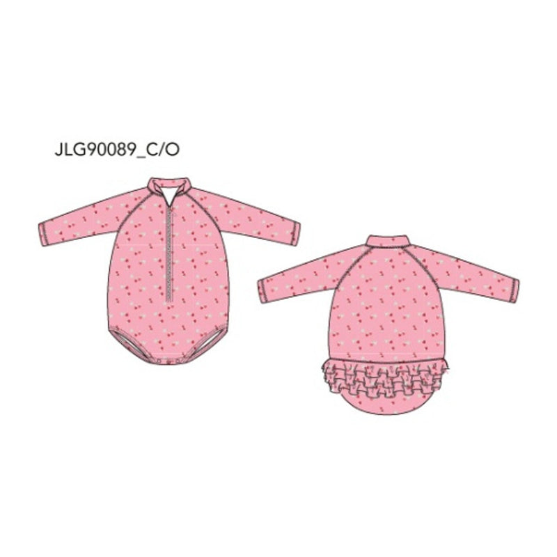 Janie and Jack - Baby G K Pink Strawberry 1pc Swim Rashguard Sm0