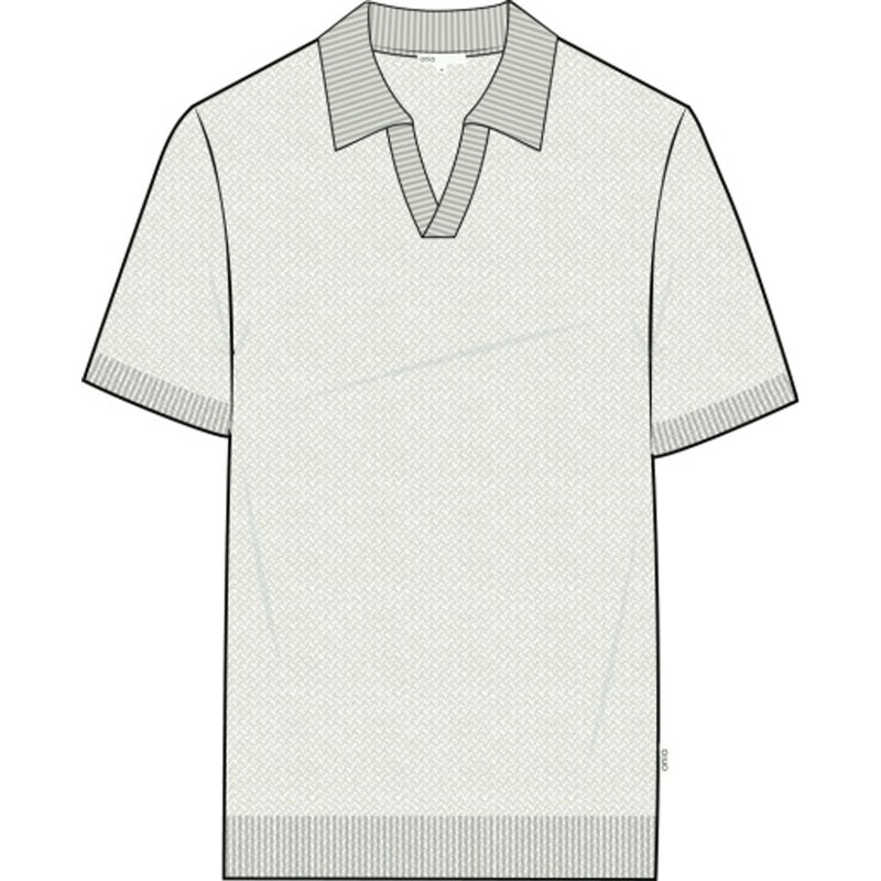 Onia - Mens Cotton Textured Johnny Collar Polo