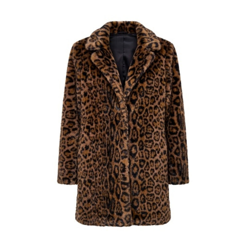 Liverpool Los Angeles - Womens Collared Faux Fur Coat