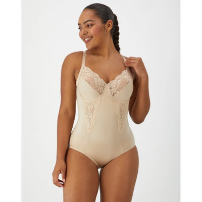 Hanes - Womens Maidenform Ultra-Firm Tummy Control Shapewear Bodysuit with Built-in Underwire Bra