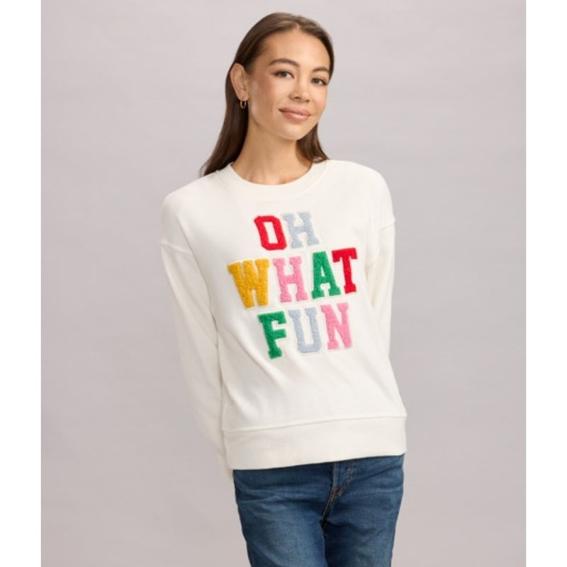 Tipsy Elves - Womens Oh What Fun Patch Letter Sweatshirt