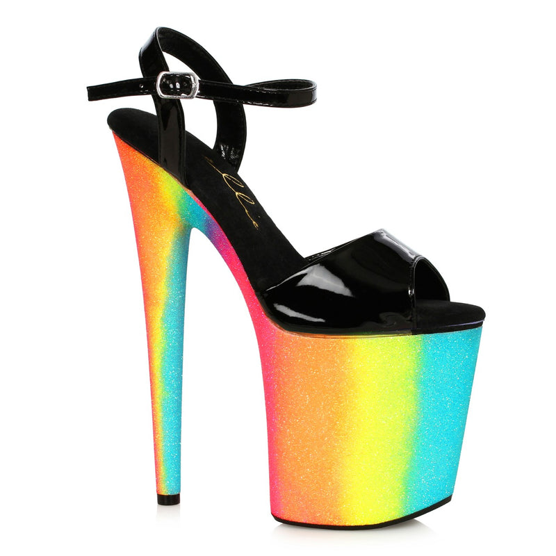 Ellie Shoes - 8" Stiletto with Rainbow Glitter Platform
