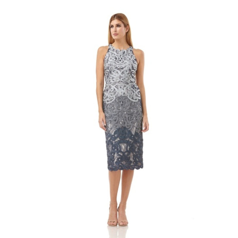 JS Collections - Womens Soutache Halter Cocktail Dress