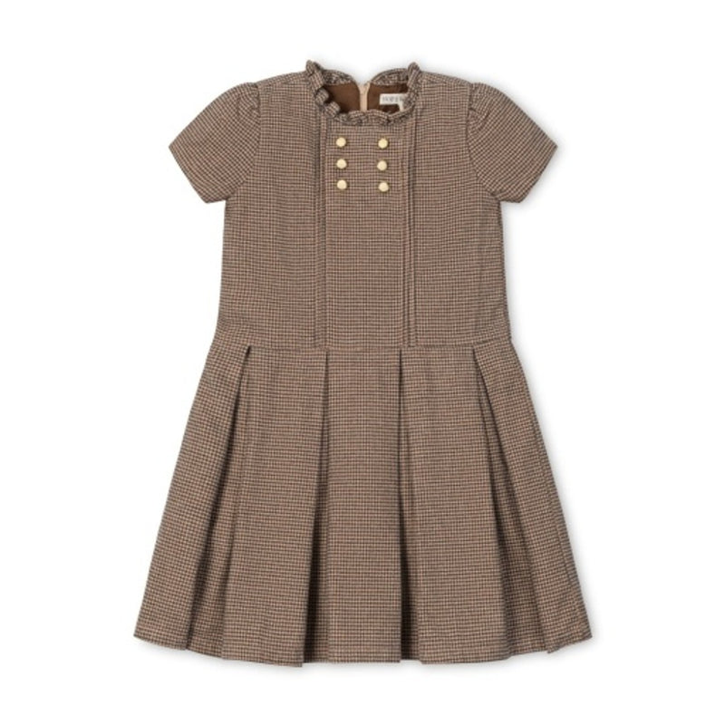 Hope & Henry - Girls Organic Ruffle Collar Drop Waist Dress